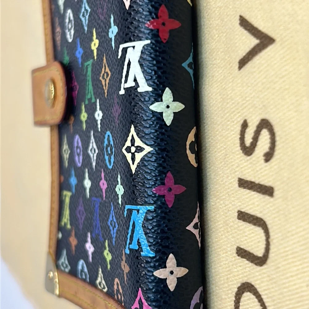 Louis Vuitton monogram multicolor agenda-wallet black authentic guarante…